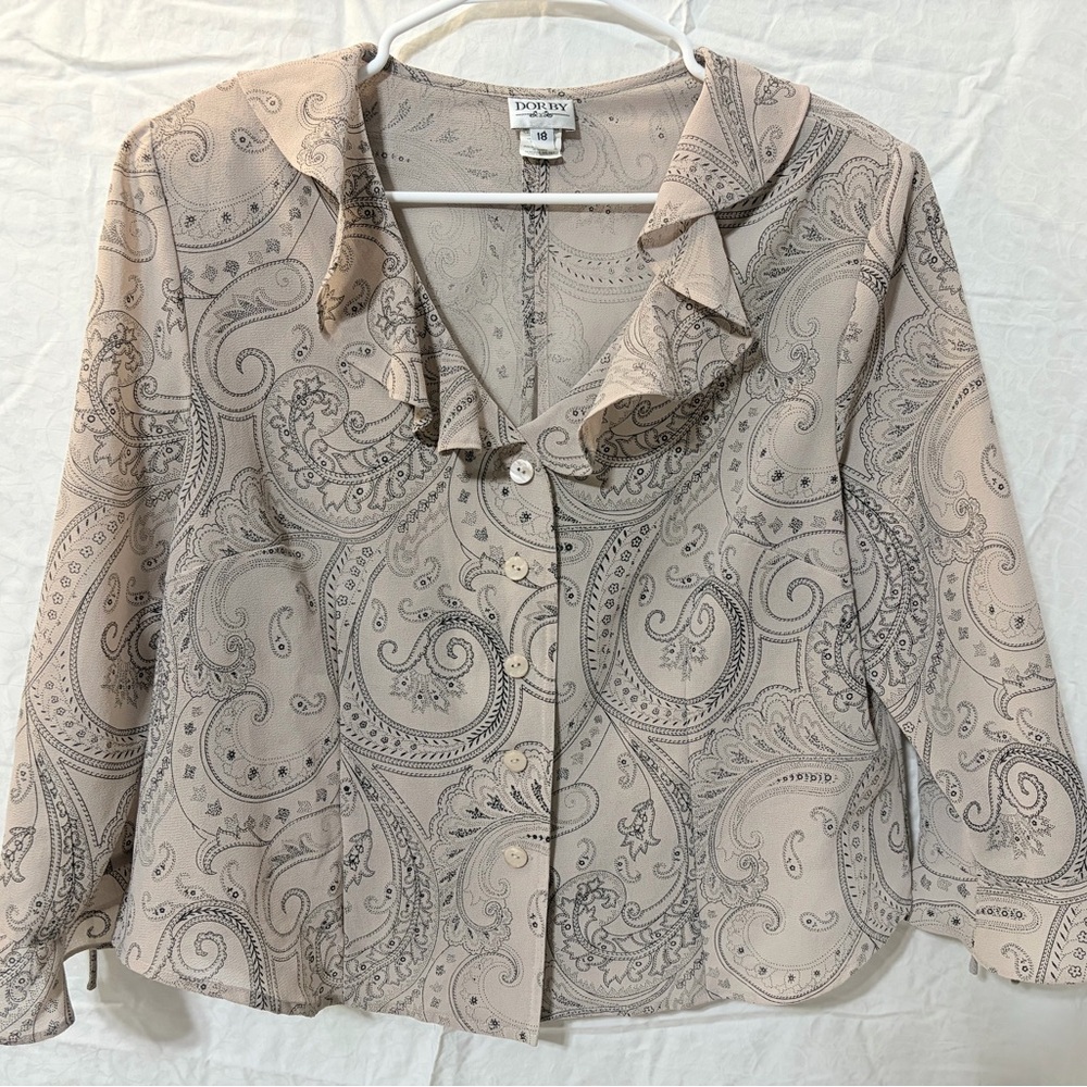 DORBY Women's Paisley Blouse in Beige
